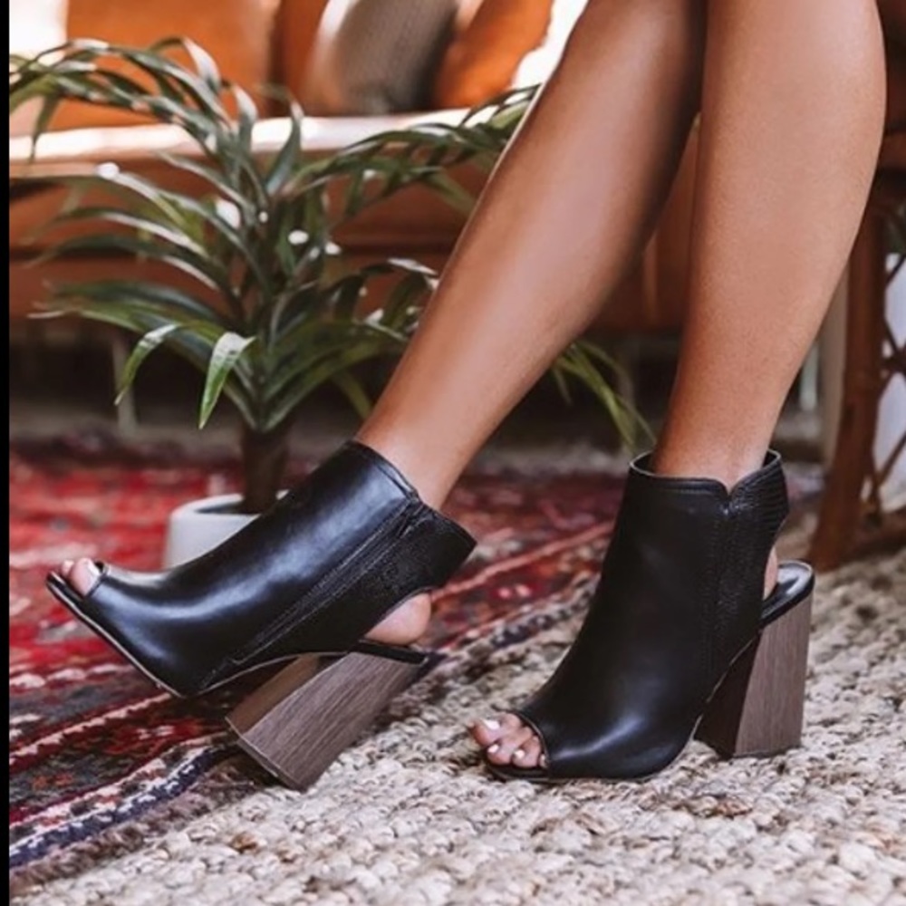 Chandler Peep Toe Bootie Black